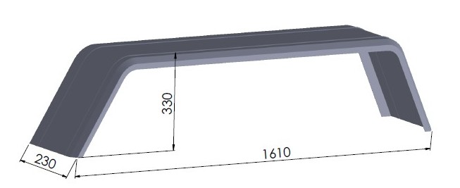 14 inch Unitrailer metalen tandem spatbord