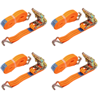 Set van vier UNITRAILER 6m/35mm/2t oranje transportbanden met spaninrichting