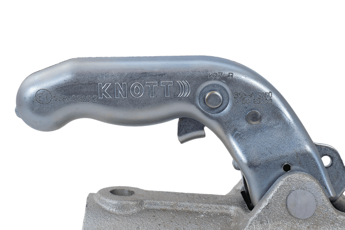 KNOTT K27-B kogelkoppeling voor 2700kg aanhangwagen met 45mm buisdissel, gietijzer 