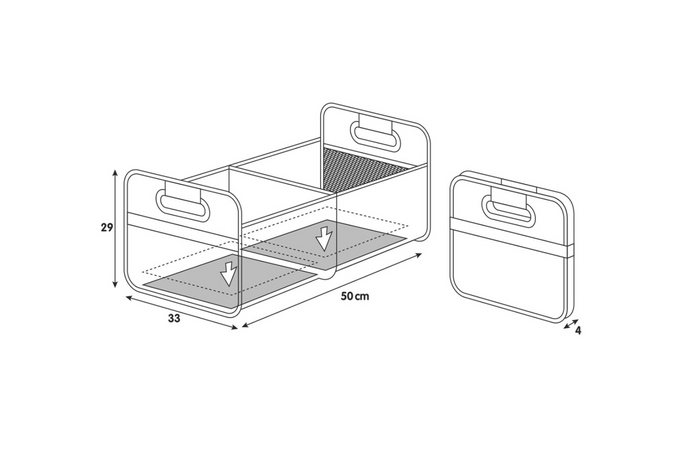 LAMPA Shop&amp;Store L auto-organizer opvouwbare kofferbakmand 50x33cm