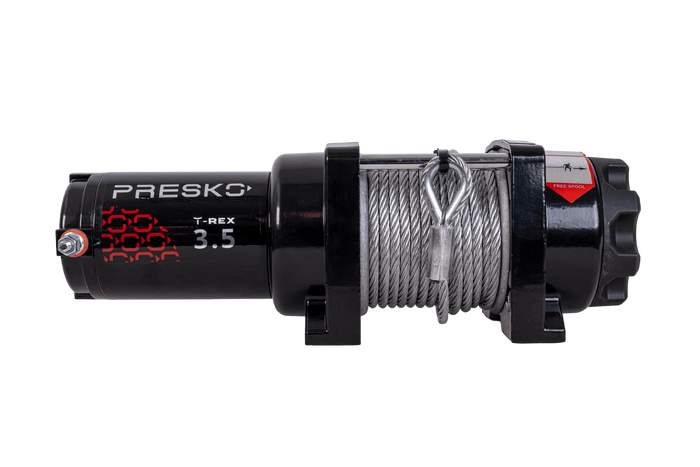 Elektrische lier voor PRESKO T-REX 3.5 12V 1590kg aanhanger met 12m stalen kabel