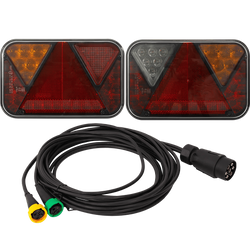 FRISTOM LED achterlichten + MANTES 5m 7-polige kabelboom