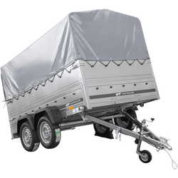 Lichte aanhanger 264x150 UNITRAILER GARDEN 265/2 KIPP met BIS-zijwanden, H-800 frame en grijze afdekking