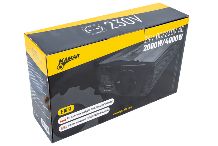 Spanningsomvormer 24V/230V (2000/4000W) KAMAR E1931