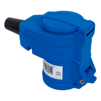 MANTES 2P+E haakse CEE-stekker met extra stopcontact 16A 230V