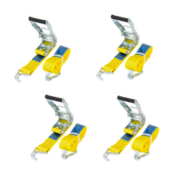 Set van vier UNITRAILER 8m/50mm/5t gele transportbanden met spaninrichting