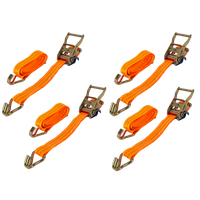 Set van vier UNITRAILER 3m/35mm/2t oranje transportbanden met spaninrichting