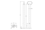 KNOTT KK12581 vaste steun voor aanhanger van 150 kg 48 mm 600 mm