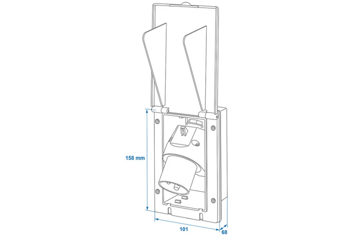 CEE ProPlus 373505BK wandcontactdoos, voor buiten, 160×100 mm, zwart