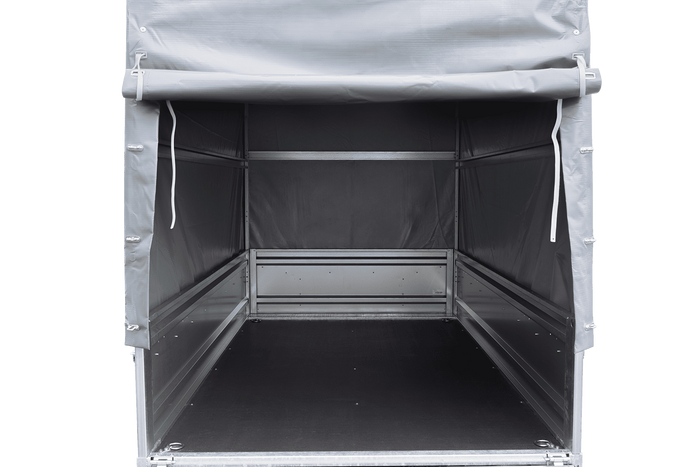 Lichte aanhanger 230x125 UNITRAILER FORCE 230 KIPP met H-1100 frame en grijze afdekking