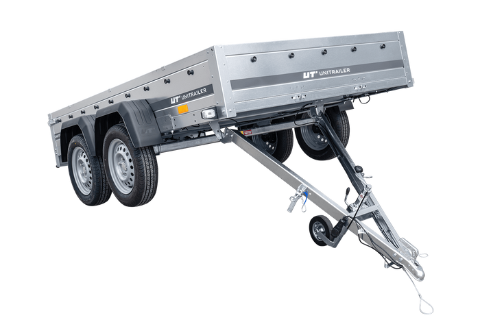 Autoaanhanger 264x150 UNITRAILER GARDEN 265/2 KIPP met H-0 frame en blauwe hoes
