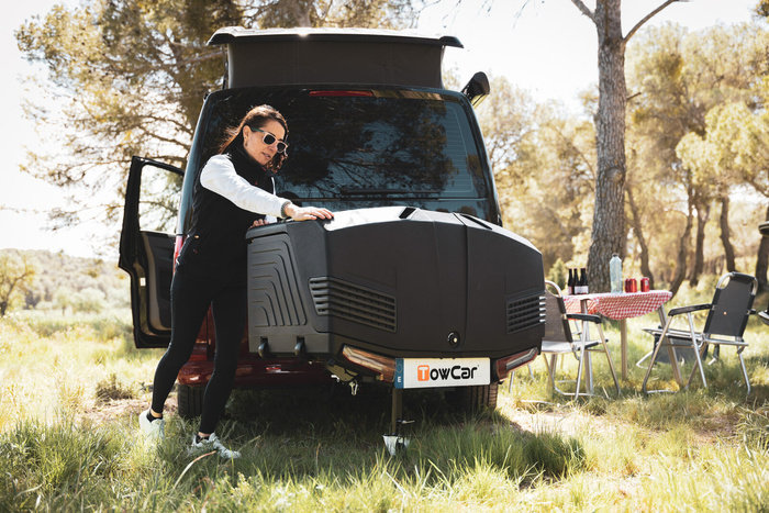 Towbox V3 Camper zwart - bagagebox voor op de trekhaak