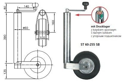 WINTERHOFF neuswiel met klem 250kg 60mm