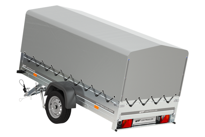 Autoaanhanger 264x125 UNITRAILER GARDEN 264 KIPP met H-800 frame en grijze kap