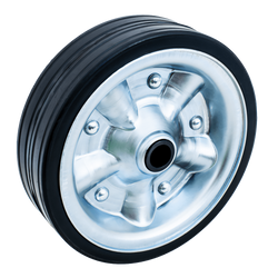 Reservewiel voor het KNOTT 405641.001 neuswiel, gemaakt van massief rubber, 200x60 mm.