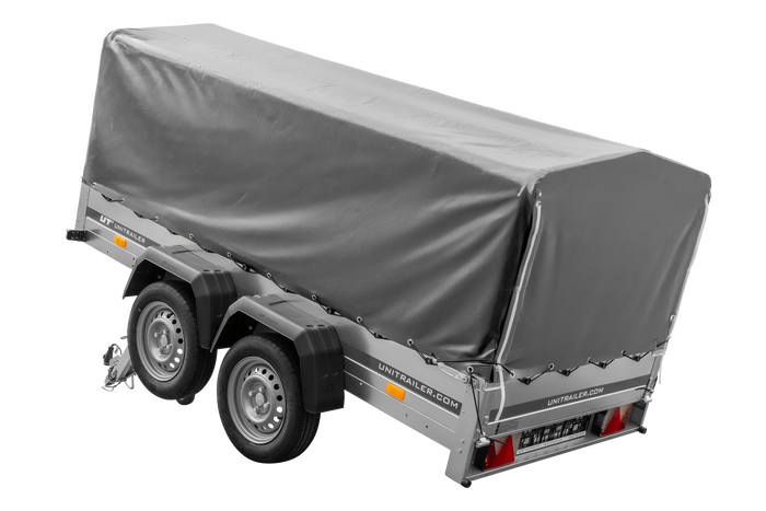 Twee-assige aanhanger 264x125 UNITRAILER GARDEN 264/2 KIPP met H-800 frame en grijze kap