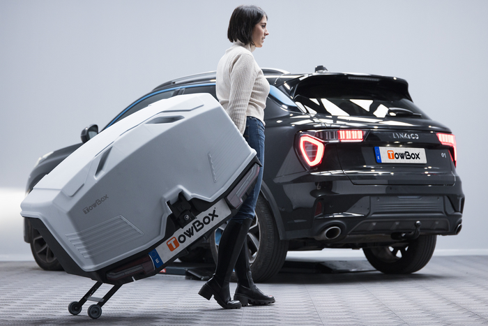 Towbox Alpha klassiek grijs - bagagebox voor montage op de trekhaak