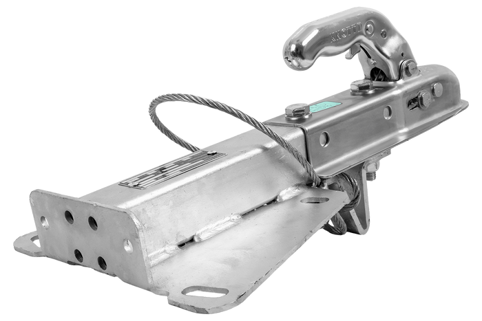 KNOTT K7.5-H+KZE7.5 kogelkoppeling met steun en kabel voor een aanhanger van 750 kg met V-vormige dissel.