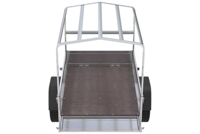 Lichte aanhangwagen met kipper 150x106 met grijs dekzeil, steunwiel en MTM 750 KG frame Garden Trailer 150 KIPP