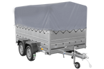 Lichte aanhanger 264x150 UNITRAILER GARDEN 265/2 KIPP met BIS-zijwanden, H-800 frame en grijze afdekking