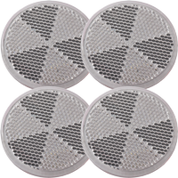 Ronde zelfklevende witte reflectoren DOBPLAST 60 mm, set van 4 reflectoren