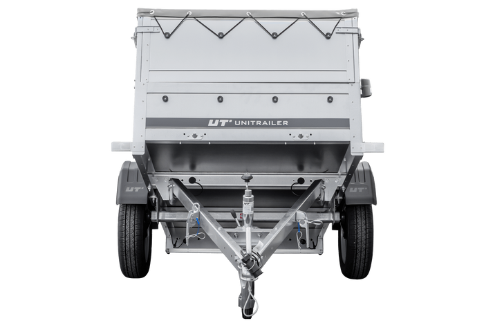 Tuinaanhanger 200 Kipp met neuswiel, bis zijkanten, H-0 frame en grijze hoes