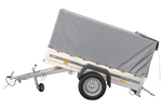 Autotrailer 200x106 UNITRAILER GARDEN 200 KIPP met H-800 frame en grijs dekzeil