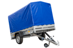 GARDEN TRAILER 230 KIPP MET STEUNWIEL, FRAME H-1100 en BLAUWE DEKSEL