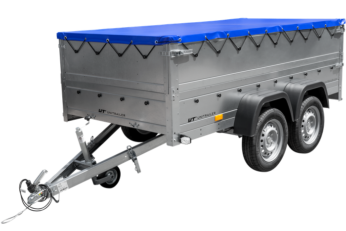 Twee-assige aanhanger 264x125 UNITRAILER GARDEN 264/2 KIPP met BIS zijwanden en blauw deksel