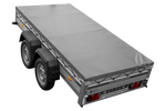 Tweeassige aanhanger met aluminium zijwanden 264x125 Unitrailer Garden 264/2 KIPP ALU met H-0 frame en grijze afdekking