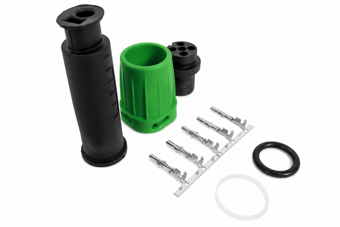 MANTES waterdichte connector voor achterlichten van aanhangers, bajonetsluiting, 5-pins, groen, rechts