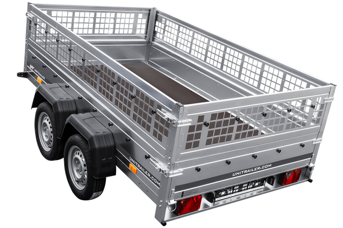 Autoaanhanger 264x150 UNITRAILER GARDEN 265/2 KIPP met gaaswanden