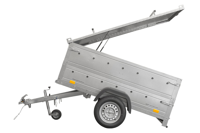 Aanhangwagen met aluminium afdekking GARDEN TRAILER 200 KIPP, twee zijkanten en steunwiel