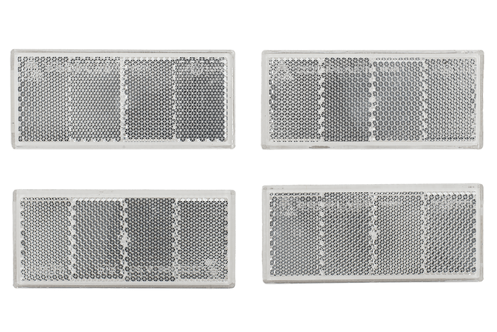 Reflectorset x4 reflector voor aanhangers - wit, 90 x 40 mm