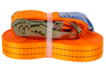 Set van vier UNITRAILER 12m/35mm/2t oranje transportbanden met spaninrichting