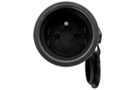 MANTES 3P vrouwelijke contactdoos, rubber, met klep, 16A, 250V