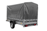 Autotrailer 264x125 UNITRAILER FORCE 264 KIPP met H-1100 frame en grijze afdekking