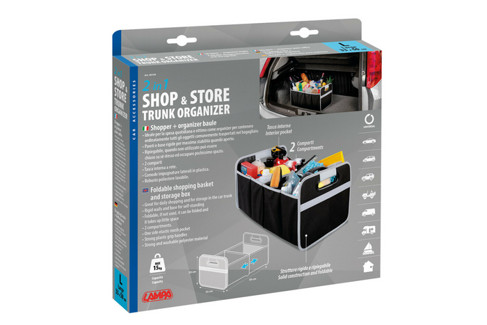LAMPA Shop&amp;Store L auto-organizer opvouwbare kofferbakmand 50x33cm