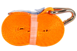 Set van vier UNITRAILER 5m/25mm/1t oranje transportbanden met spaninrichting