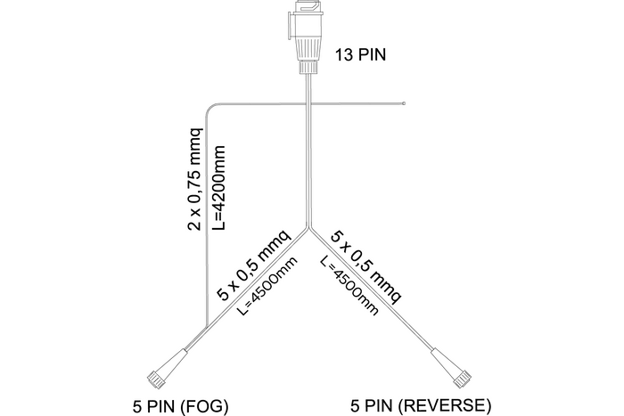 Verlichtingsset: ASPÖCK MULTIPOINT IV achterlichten + ASPÖCK FLEXIPOINT I zijmarkeringslichten + MANTES 4,5m 13PIN kabelboom