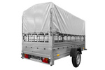 Autoaanhanger 264x125 UNITRAILER GARDEN 264 KIPP met gaaswanden, H-800 frame en grijze kap