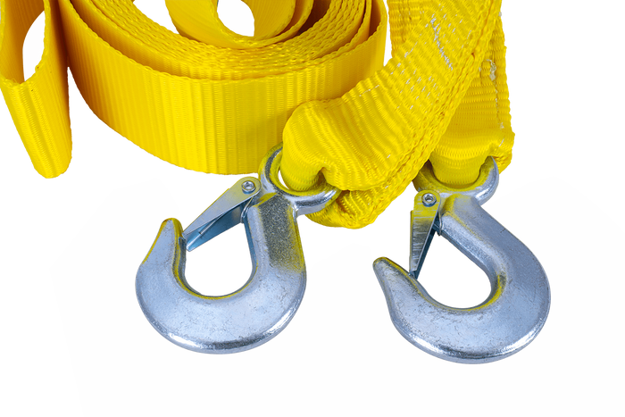 Sleepkabel met haken UNITRAILER sleepband 5m/50mm/4t geel