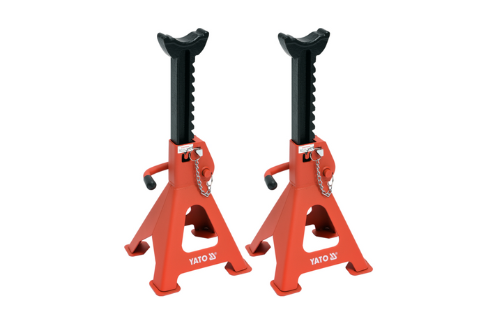 Set van twee YATO YT-17311 autokriksteunen voor 3-tons hefbruggen.