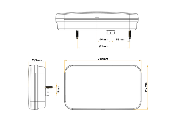 Achterlicht Fristom FT-370 LED 7 functies rechts