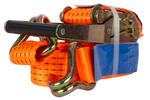 Set van vier UNITRAILER 5m/50mm/5t oranje transportbanden met spaninrichting