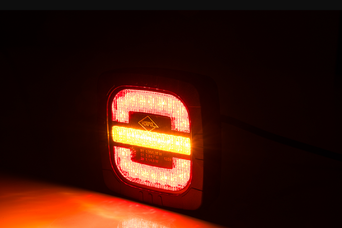 HORPOL ROCA LZD 2803 LED-achterlicht met 3 functies, universeel, inclusief houder