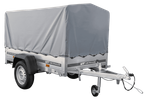 Autotrailer 200x106 UNITRAILER GARDEN 200 KIPP met H-800 frame en grijs dekzeil