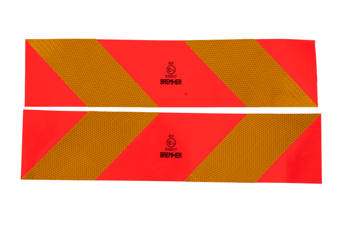 Stickers, reflecterende stickers, korte HERMON, markeringsplaten voor zware voertuigen, 565x132mm, links+rechts