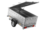 Enkelassige aanhanger 230x125 UNITRAILER GARDEN 230 KIPP met BIS-zijwanden en aluminium afdekking