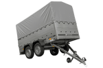 Twee-assige aanhanger 264x125 UNITRAILER GARDEN 264/2 KIPP met BIS zijwanden, H-800 frame en grijze kap